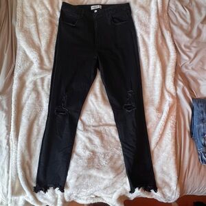 Abercrombie Curve Love Women's Black Distressed Jeans 14 L